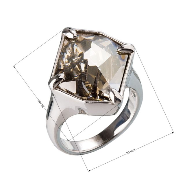 Stříbrný prsten s krystaly zlatý 35805.5
