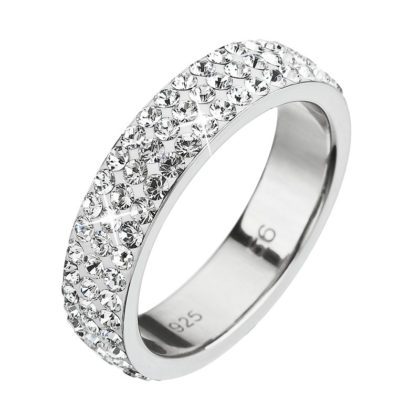 Stříbrný prsten s krystaly Preciosa bílý 35001.1 white