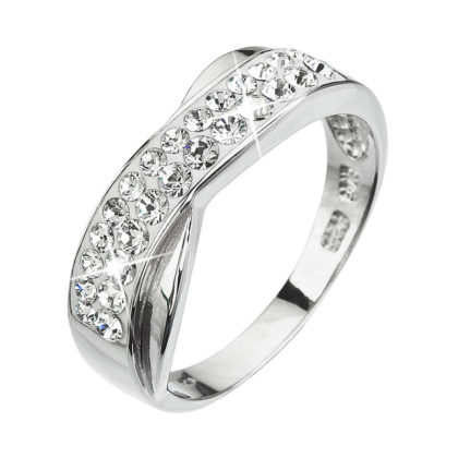 Stříbrný prsten s krystaly Preciosa bílý 35041.1