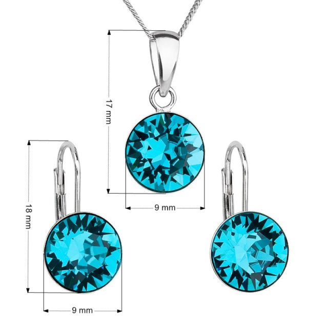 řetízek a přívěsek modré kulaté 39140.3 blue zircon