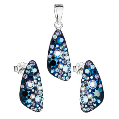 Sada šperků s krystaly Swarovski náušnice a přívěsek modrý 39167.3 blue style