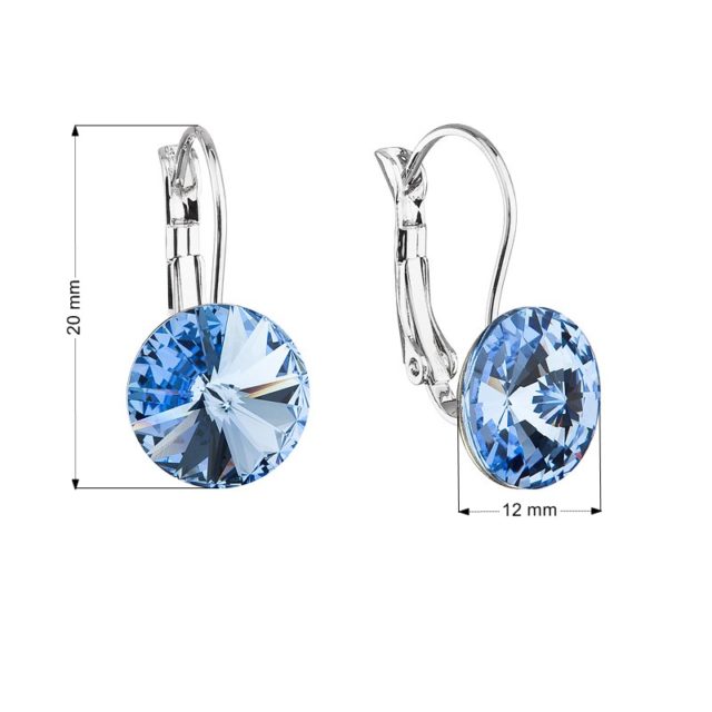 Náušnice bižuterie se Swarovski krystaly modré kulaté 51002.3 sapphire