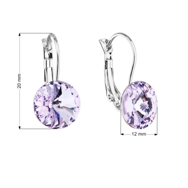 Náušnice bižuterie se Swarovski krystaly fialové kulaté 51002.3 violet