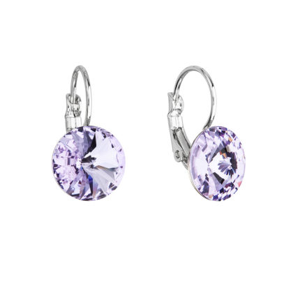 Náušnice bižuterie se Swarovski krystaly fialové kulaté 51002.3 violet