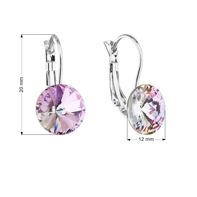 Náušnice bižuterie se Swarovski krystaly fialové kulaté 51002.5 vitrail light