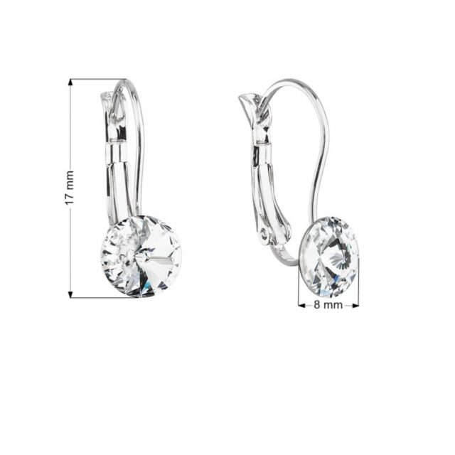 Náušnice bižuterie se Swarovski krystaly bílé kulaté 51031.1