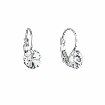Náušnice bižuterie se Swarovski krystaly bílé kulaté 51031.1