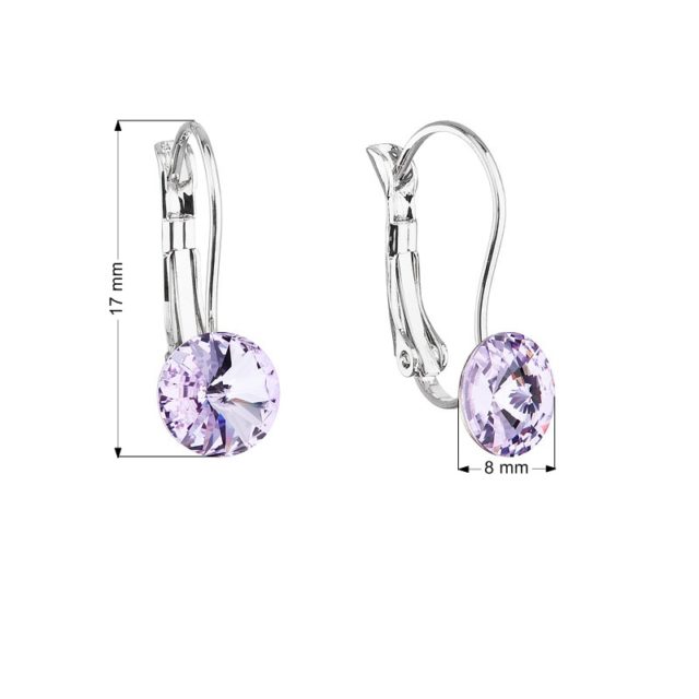 Náušnice bižuterie se Swarovski krystaly fialové kulaté 51031.3 violet