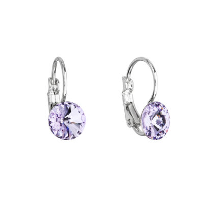 Náušnice bižuterie se Swarovski krystaly fialové kulaté 51031.3 violet