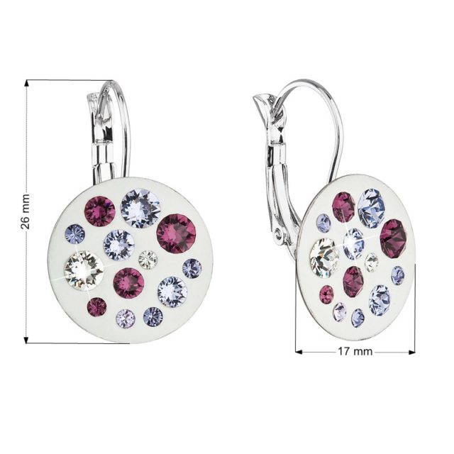 Náušnice bižuterie se Swarovski krystaly fialové kulaté 51034.3 violet