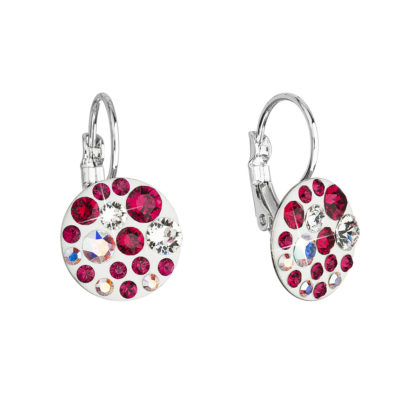 Náušnice bižuterie se Swarovski krystaly červené kulaté 51035.3