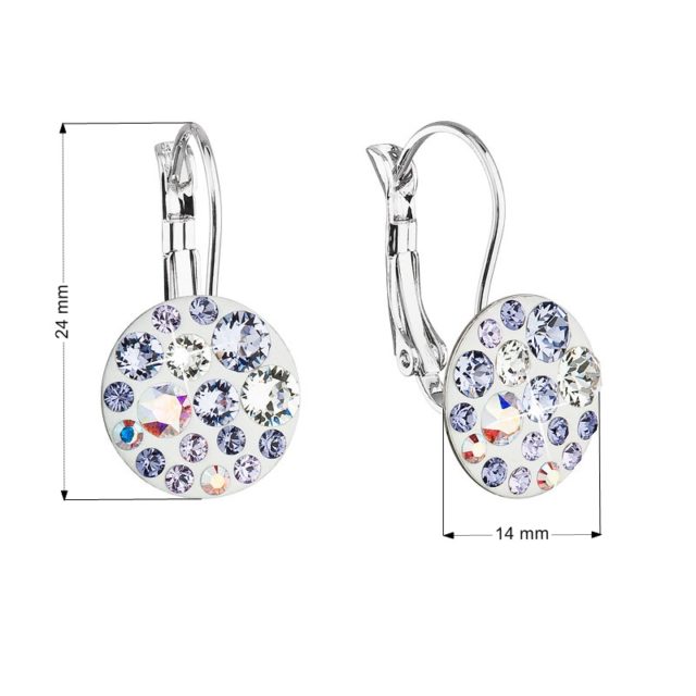 Náušnice bižuterie se Swarovski krystaly fialové kulaté 51035.3 violet