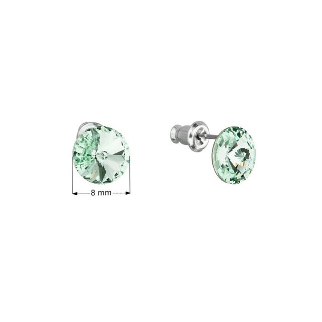 Náušnice bižuterie se Swarovski krystaly zelené kulaté 51037.3