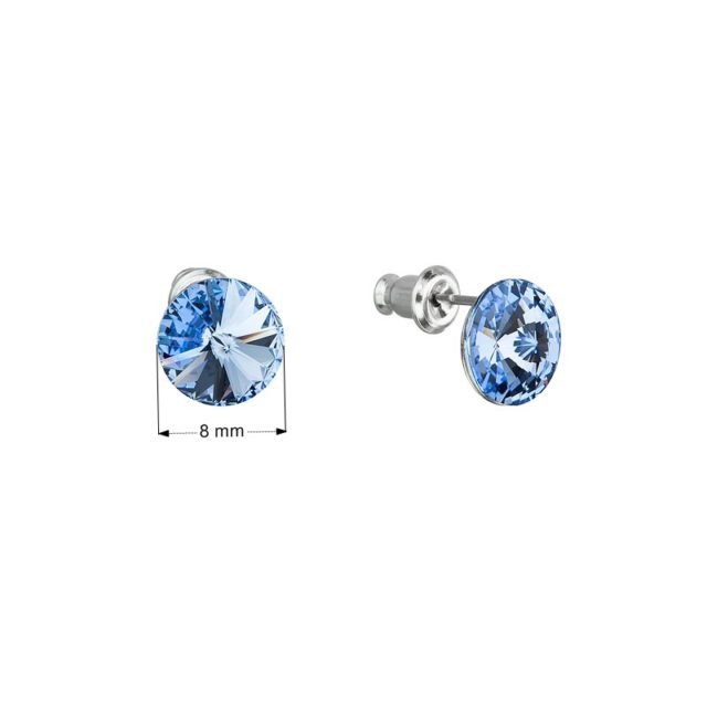 Náušnice bižuterie se Swarovski krystaly modré kulaté 51037.3 sapphire