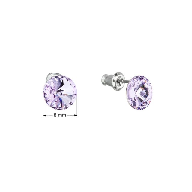 Náušnice bižuterie se Swarovski krystaly fialové kulaté 51037.3 violet