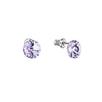 Náušnice bižuterie se Swarovski krystaly fialové kulaté 51037.3 violet