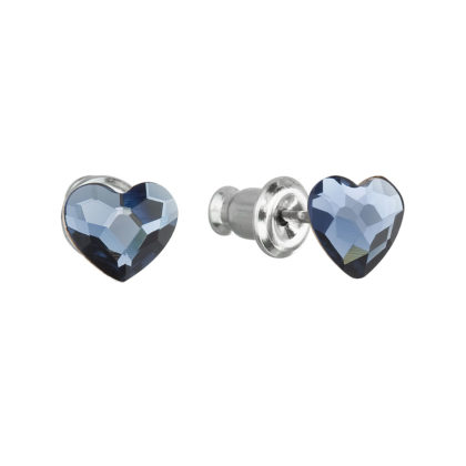 Náušnice bižuterie se Swarovski krystaly modrá srdce 51050.3