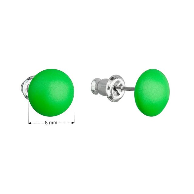 Náušnice bižuterie se Swarovski krystaly zelené kulaté 51053.3