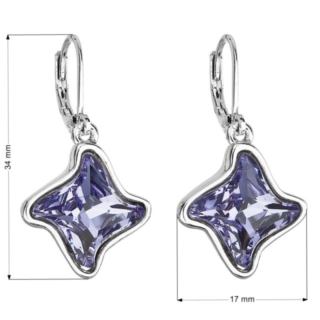 Náušnice bižuterie se Swarovski krystaly modrá hvězdička 51055.3 tanzanite