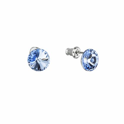Náušnice bižuterie s Preciosa krystaly modré kulaté 51037.3 sapphire