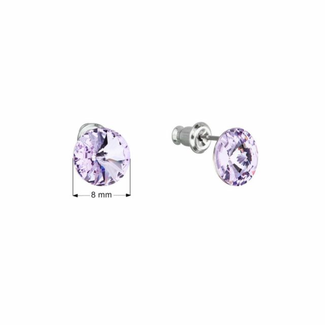 Náušnice bižuterie s Preciosa krystaly fialové kulaté 51037.3 violet