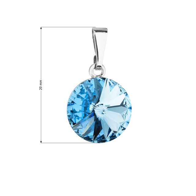 Přívěsek bižuterie se Swarovski krystaly modrý kulatý 54001.3 aqua