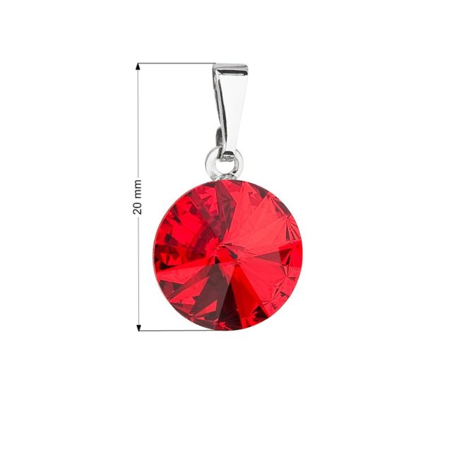 Přívěsek bižuterie se Swarovski krystaly červený kulatý 54001.3