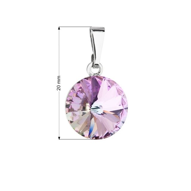 Přívěsek bižuterie se Swarovski krystaly fialový kulatý 54001.5