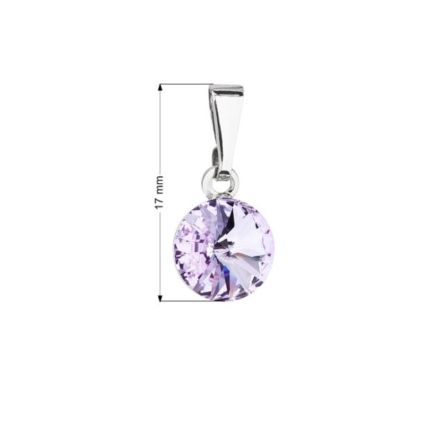 Přívěsek bižuterie se Swarovski krystaly fialový kulatý 54018.3 violet