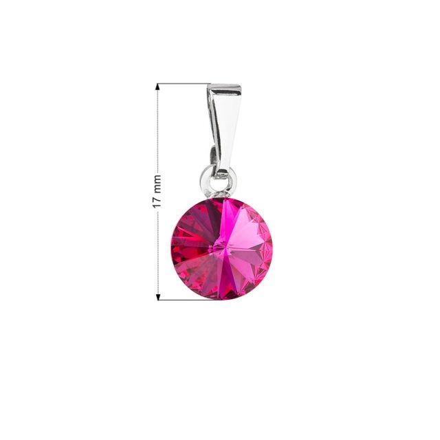 Přívěsek bižuterie se Swarovski krystaly růžový kulatý 54018.3 fuchsia
