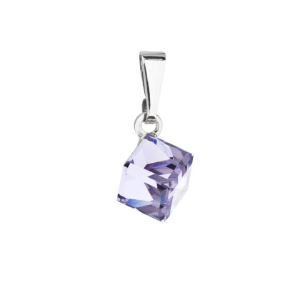 Přívěsek bižuterie se Swarovski krystaly fialová kostička 54019.3