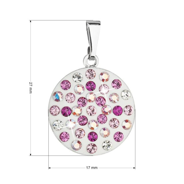 Přívěsek bižuterie se Swarovski krystaly růžový kulatý 54021.3 rose