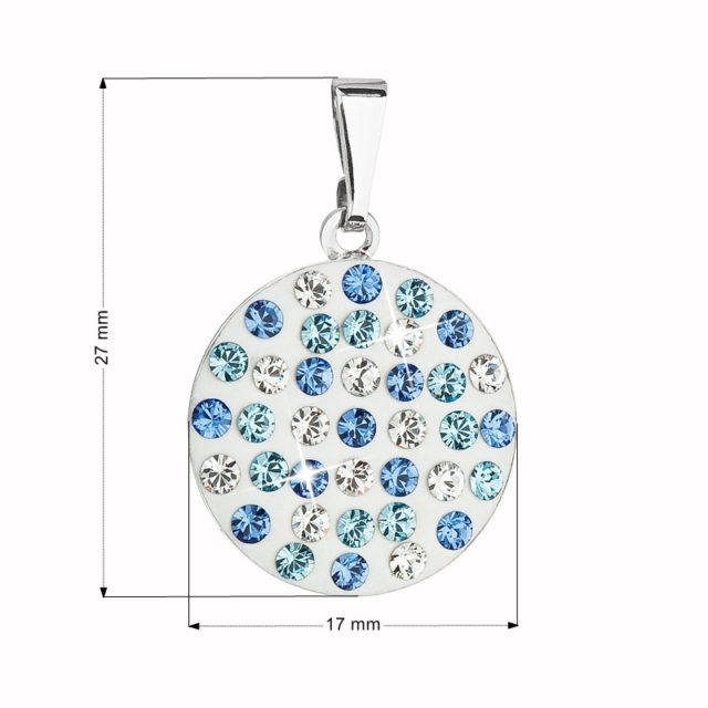 Přívěsek bižuterie se Swarovski krystaly modrý kulatý 54021.3 sapphire
