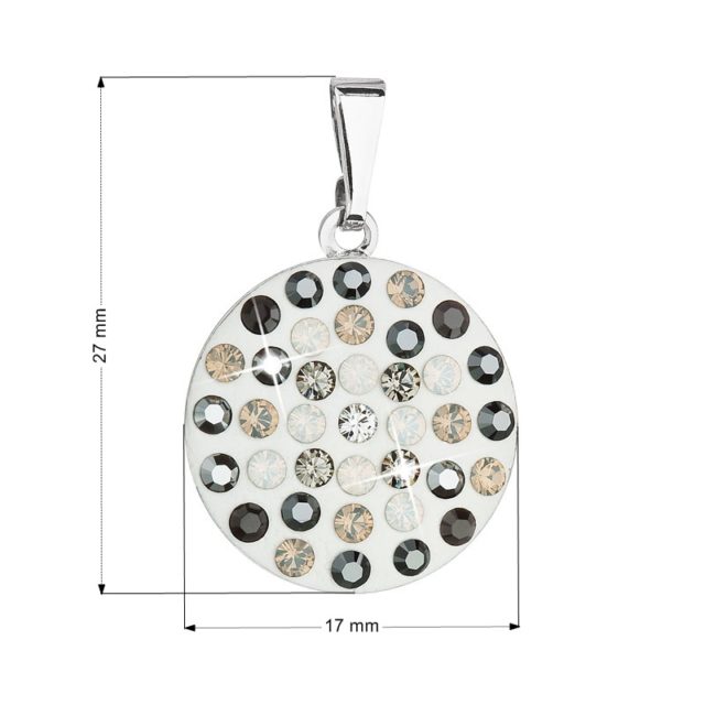 Přívěsek bižuterie se Swarovski krystaly šedý kulatý 54021.3 grey