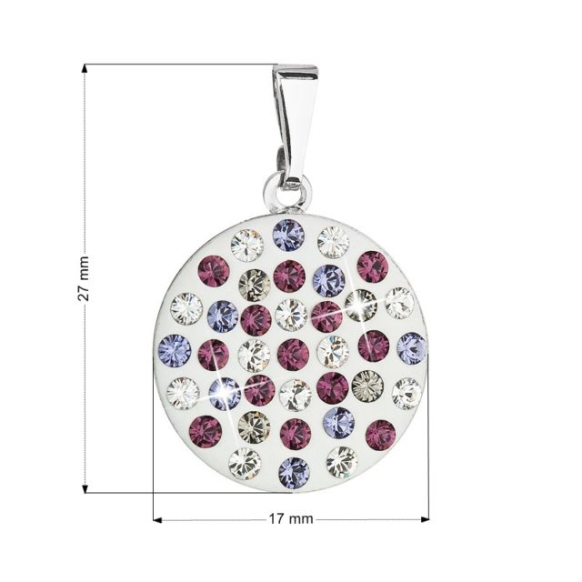 Přívěsek bižuterie se Swarovski krystaly fialový kulatý 54021.3 violet