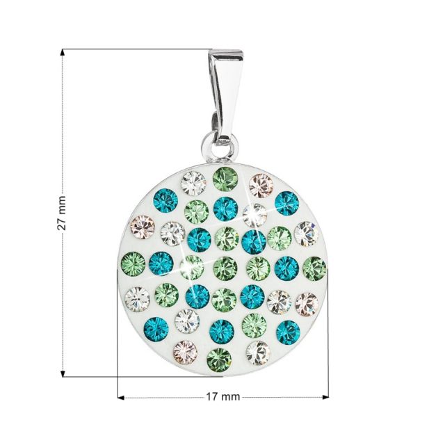 Přívěsek bižuterie se Swarovski krystaly zelený kulatý 54021.3 emerald