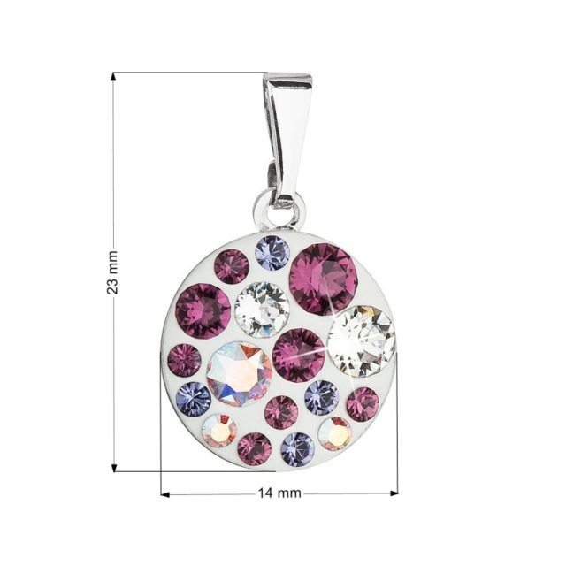 Přívěsek bižuterie se Swarovski krystaly fialový kulatý 54023.3 amethyst