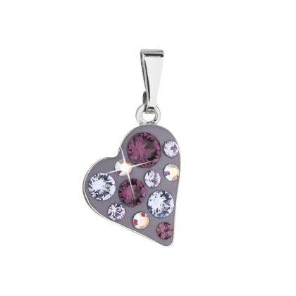 Přívěsek bižuterie se Swarovski krystaly fialové srdce 54027.3