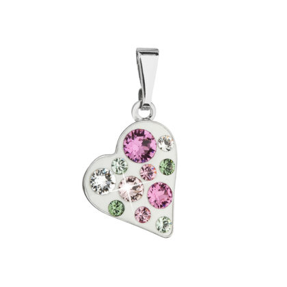 Přívěsek bižuterie se Swarovski krystaly růžové srdce 54027.3 pink