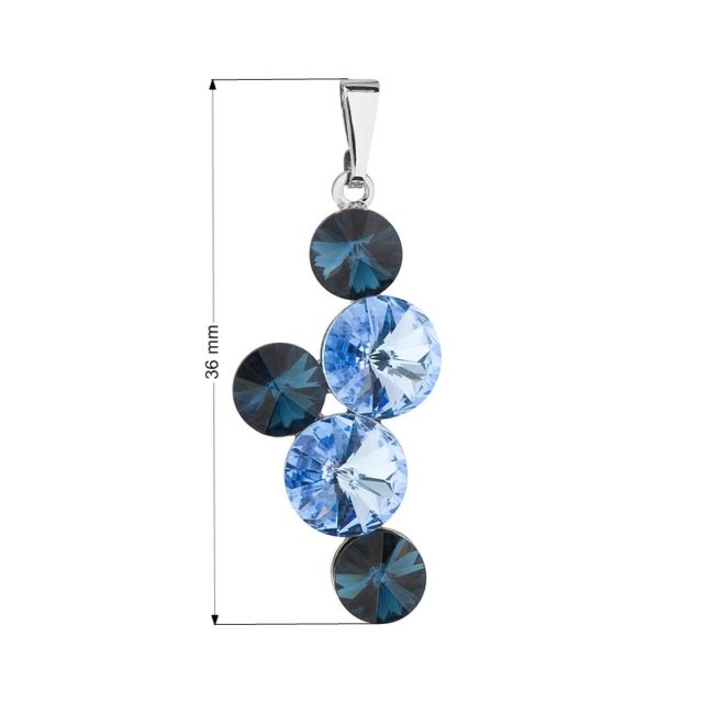 Přívěsek bižuterie se Swarovski krystaly modrý kulatý 54029.3