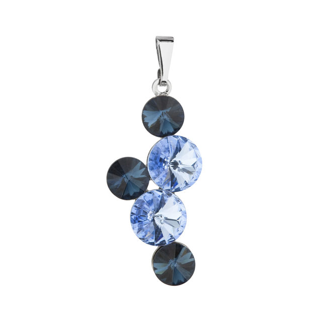 Přívěsek bižuterie se Swarovski krystaly modrý kulatý 54029.3