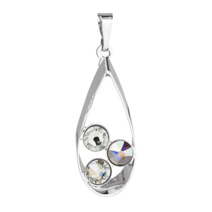 Přívěsek bižuterie se Swarovski krystaly bílá slza 54031.1