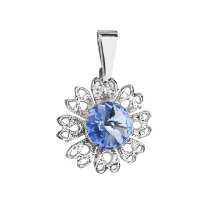 Přívěsek bižuterie se Swarovski krystaly modrá kytička 54032.3 light sapphire