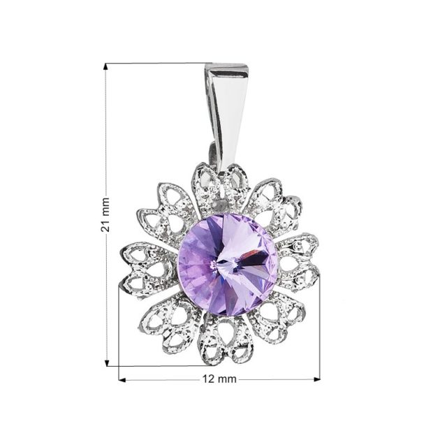 Přívěsek bižuterie se Swarovski krystaly fialová kytička 54032.3