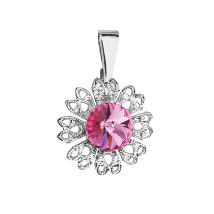 Přívěsek bižuterie se Swarovski krystaly růžová kytička 54032.3 rose