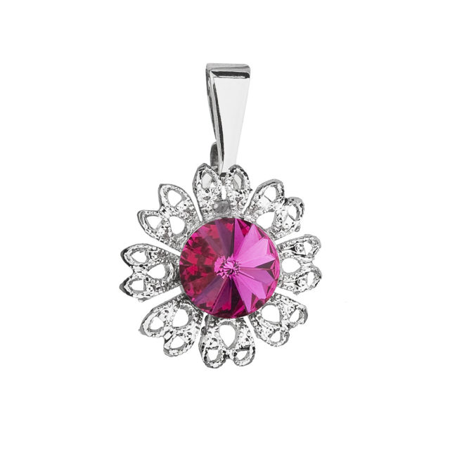 Přívěsek bižuterie se Swarovski krystaly růžová kytička 54032.3 fuchsia