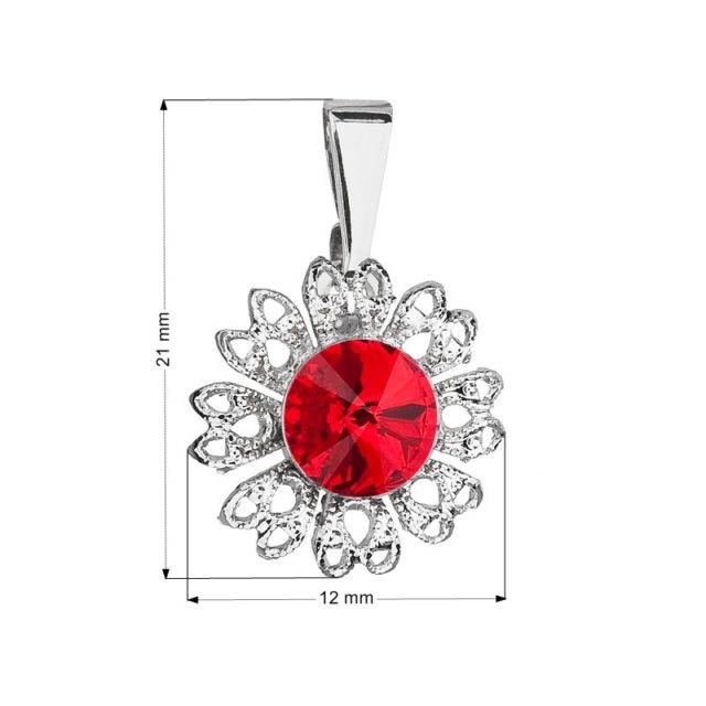 Přívěsek bižuterie se Swarovski krystaly červená kytička 54032.3 light siam