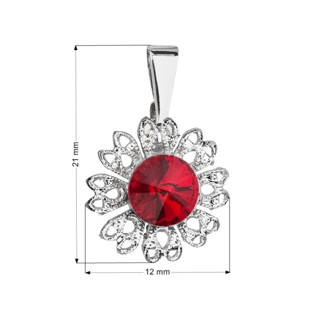 Přívěsek bižuterie se Swarovski krystaly červená kytička 54032.3 siam