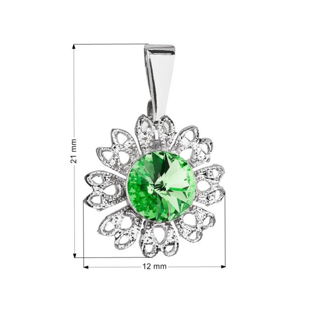 Přívěsek bižuterie se Swarovski krystaly zelená kytička 54032.3