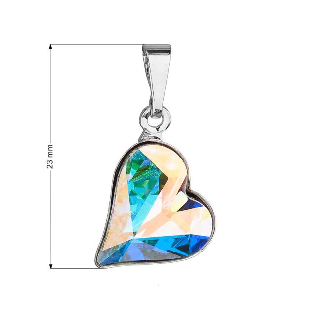 Přívěsek bižuterie se Swarovski krystaly AB efekt srdce 54033.2